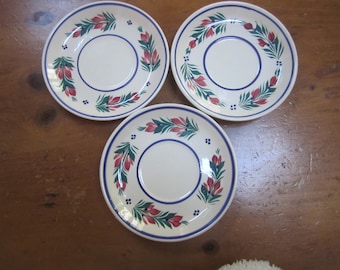 QUIMPER French Country saucers/snack plates set of 3