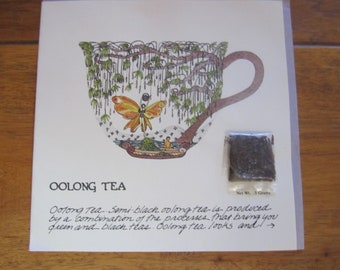 TAYLOR and NG vintage  tea card/frameable art 1974  OOLONG