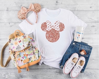 Minnie mouse glitter, Disney shirt, Minnie mouse