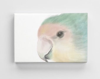 Pastel Love Bird Canvas Print – Nursery Wall Art