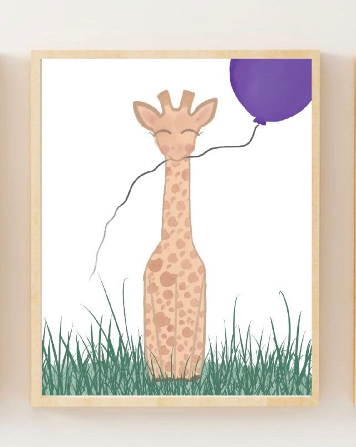 Giraffe Balloon Nursery Print DIGITAL DOWNLOAD Etsy