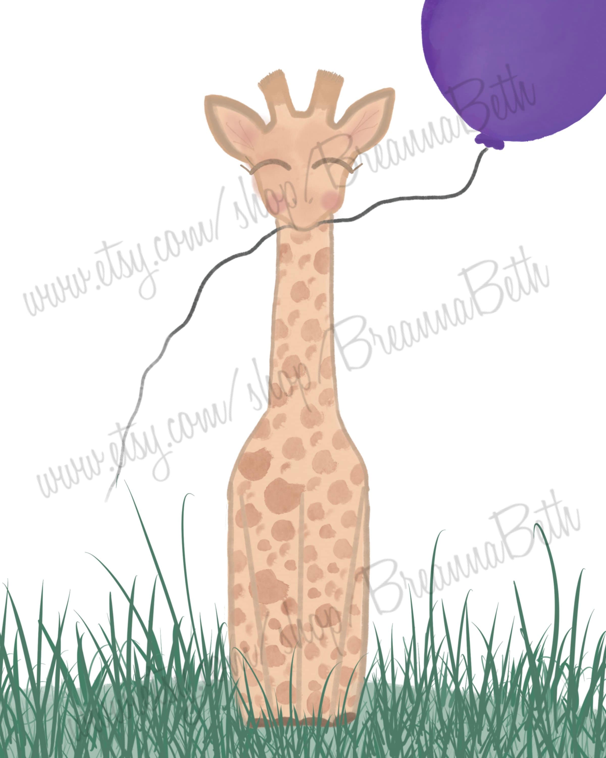 Giraffe Balloon Nursery Print DIGITAL DOWNLOAD Etsy
