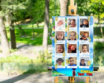 Dragon Ball Z First Year Photo Collage Template | 12 Month Milestone Board | Editable Canva Template | Goku Baby Poster | Instant Download