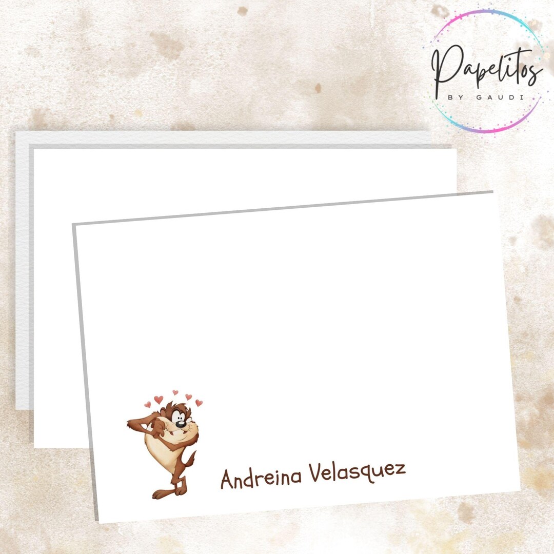 Personalized Tasmanian Devil Note Cards: Looney Tunes Stationery - Etsy