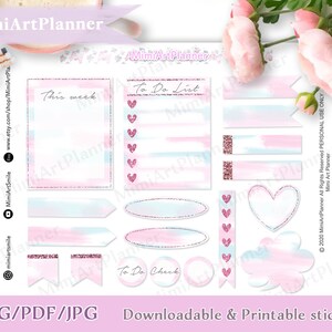 Simple Sticker Mix | Digital Planner Stickers |Goodnotes stickers| Printable sticker downloadable, functional sticker,Glitter Sticker Kit
