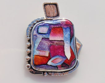 Georgian cloisonne enamel pendant,Modern jewelry,Unique pendant,Handmade one of a kind pendant,Minimalist jewelry