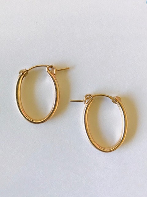 Oval Gold Filled Hoops/ Oval Hoops/light Weight Hoops/ Gold - Etsy