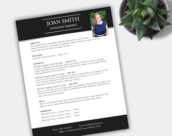 Resume Template + Cover Letter | Professional and Creative Resume | Design Resume | Word or Pages Resume | Instant Download