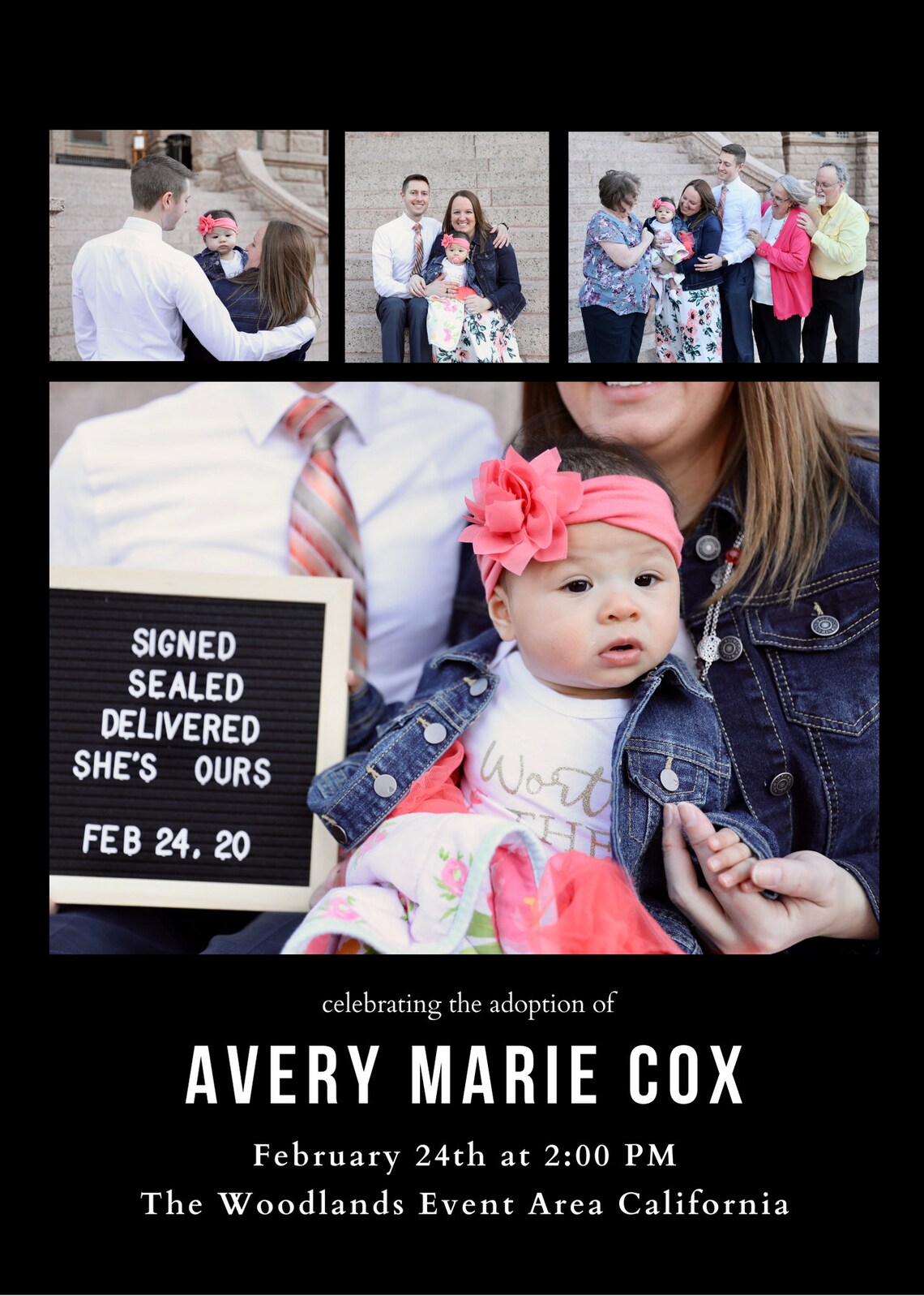 Chic Adoption Announcement Card Template Designed Online in Canva ...