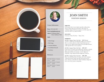 Resume Template + Cover Letter | Professional and Creative Resume | Design Resume | Word or Pages Resume | Instant Download