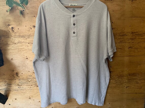 Eddie Bauer Beige Waffle Knit Henley 