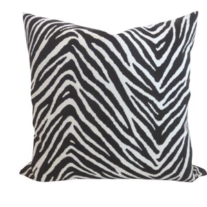 Animal Print Pillow Cover, Zebra Motif, Luxury Accent Pillow. Wild Decor, Jungle Theme Decor, 18&quot;x18&quot;, Ready To Ship