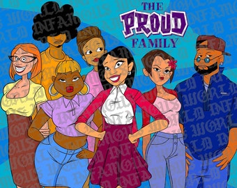 The Proud Family Cartoon Animated PNG Graphic for DTG DTF Transfer Sublimation Vintage Nostalgia