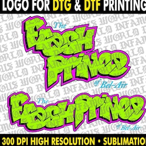 De frisse Prins van Bel Air TV Show Logo PNG Transfer Sublimatie Tshirt Retro Vintage jaren 90 TV Shows Nostalgia Printable Wall Art Printable