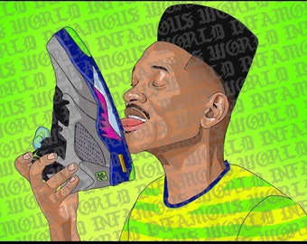 Fresh Prince Licks Kicks TV Show PNG Transfer Sublimation Tshirt Retro Vintage 90s TV Shows Nostalgia Printable Wall Art Printable