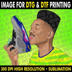 Fresh Prince Licks Kicks TV Show PNG Transfer Sublimation Tshirt Retro Vintage 90s TV Shows Nostalgia Printable Wall Art Printable