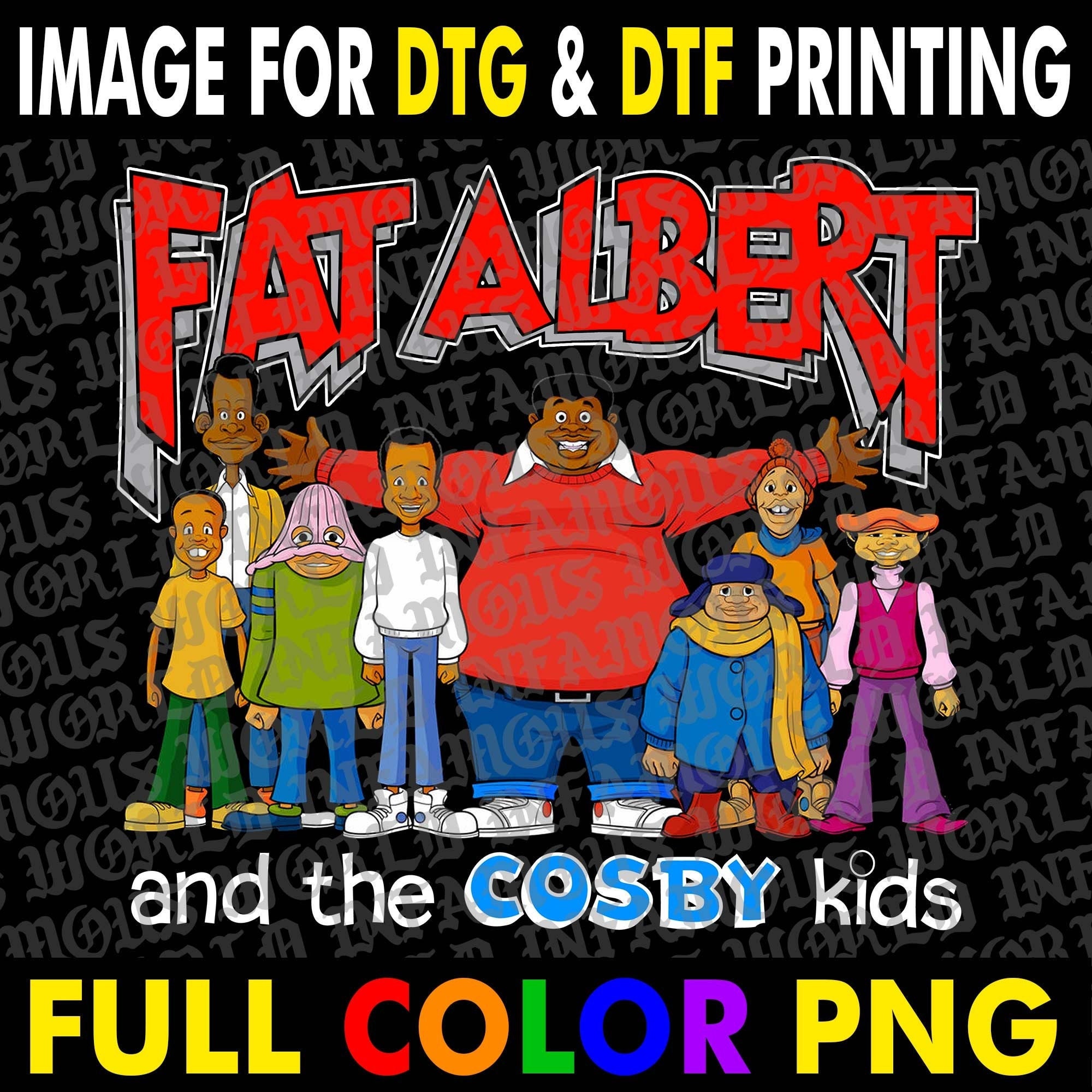Fat Albert & the Cosby Kids PNG Gr??fico DTG DTF Transferencia