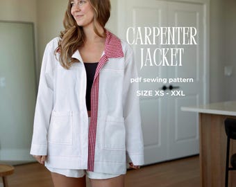 Carpenter Jacket PDF Sewing Pattern | Utility Jacket | Video Tutorial | Unisex XS–XXL