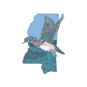 Mississippi Wood Duck Sticker DISCONTINUED