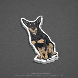 Black and Tan Australian Kelpie Sticker - Hand-drawn Design