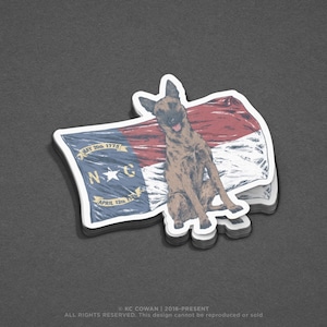 North Carolina Malinois Sticker DISCONTINUED