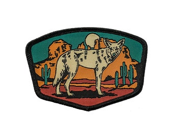 Coyote Iron-On Woven Patch