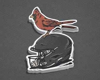 Cardinal Football Helmet Sticker