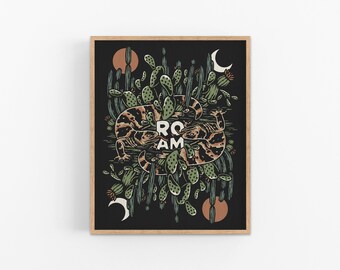 Roam Free Gila Monster Hand-drawn Giclée Art Print