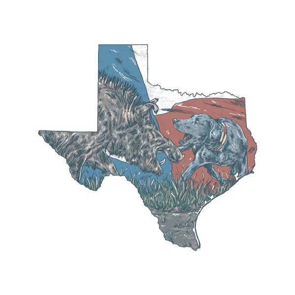 Texas Hog Hunting Blue Lacy Sticker