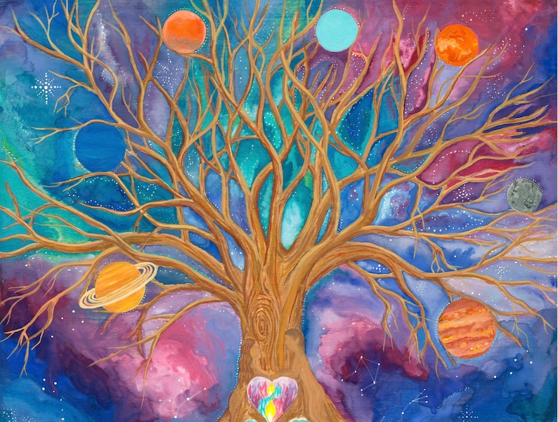 Mother Earth's Magic Tree of Life Galaxy Print - Etsy