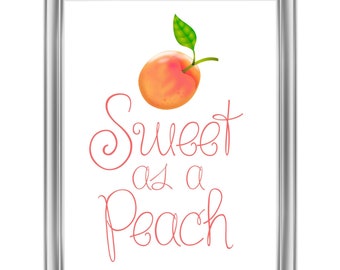 Sweet as a Peach Nursery Wall Art Printable