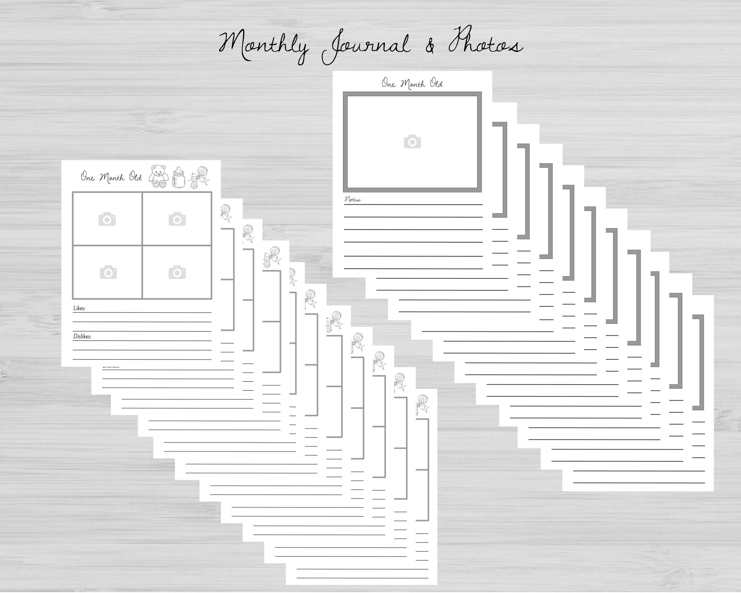 Printable Baby Memory Book Pages Black White Instant Download 87 Printable baby memory book pages black white instant download 87
