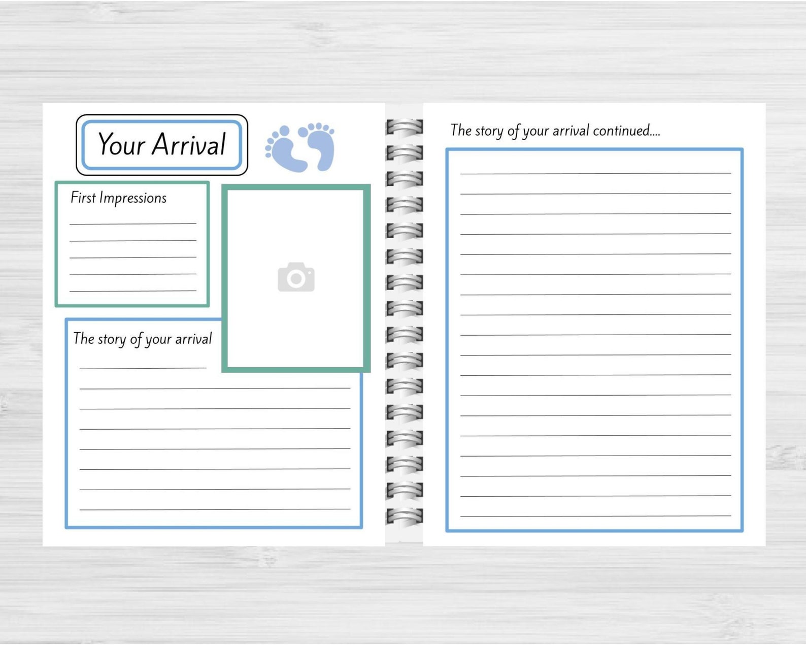 printable-baby-memory-book-pages-blue-instant-download-87-pages-etsy