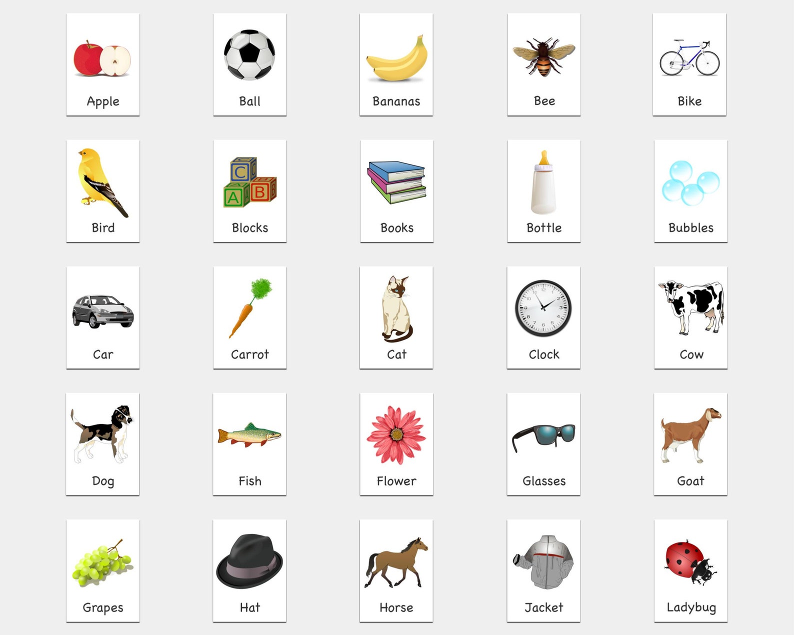 First Words Flashcards - Printable Flashcards - Learning for Babies and ...