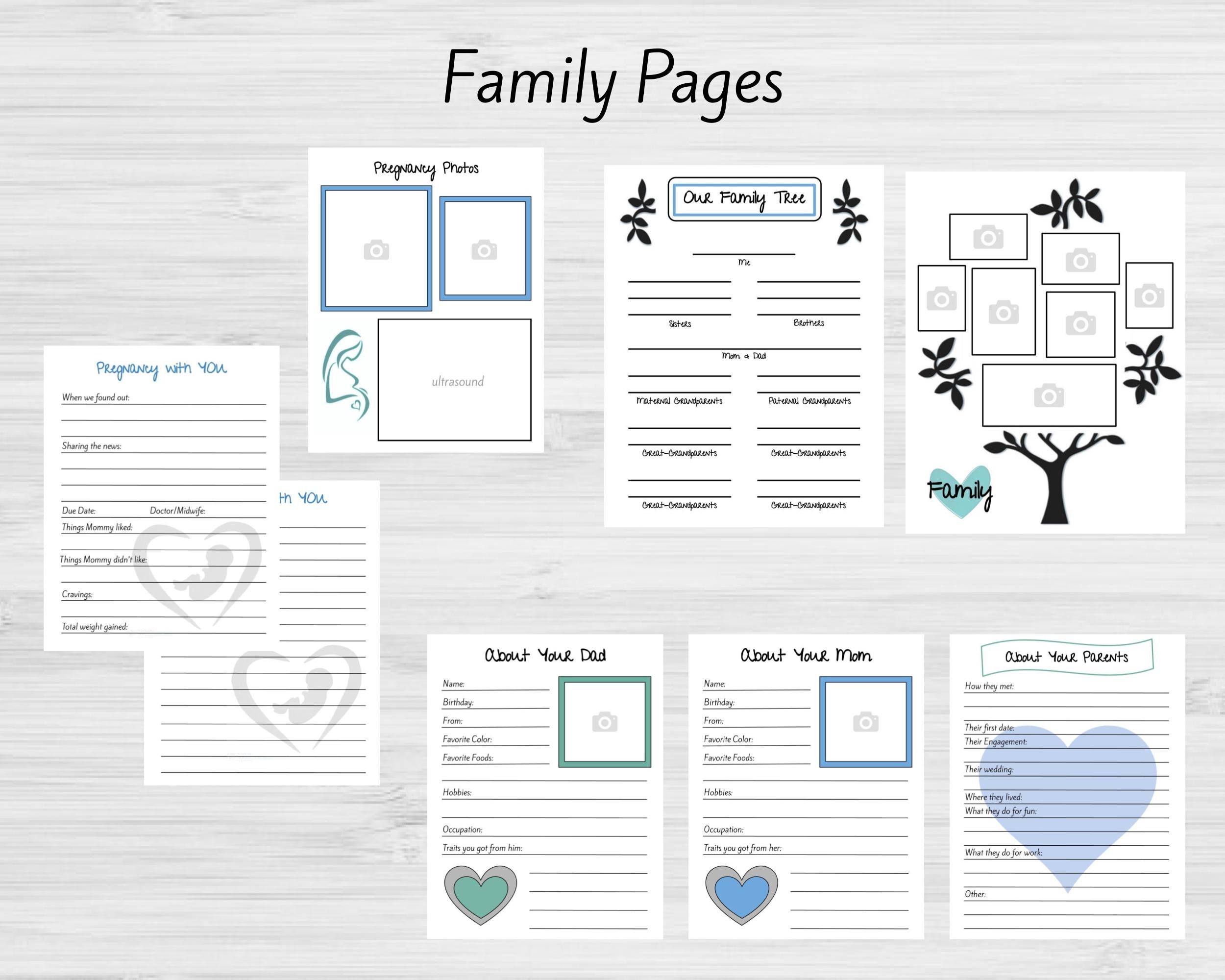 printable-baby-memory-book-pages-blue-instant-download-87-pages-etsy