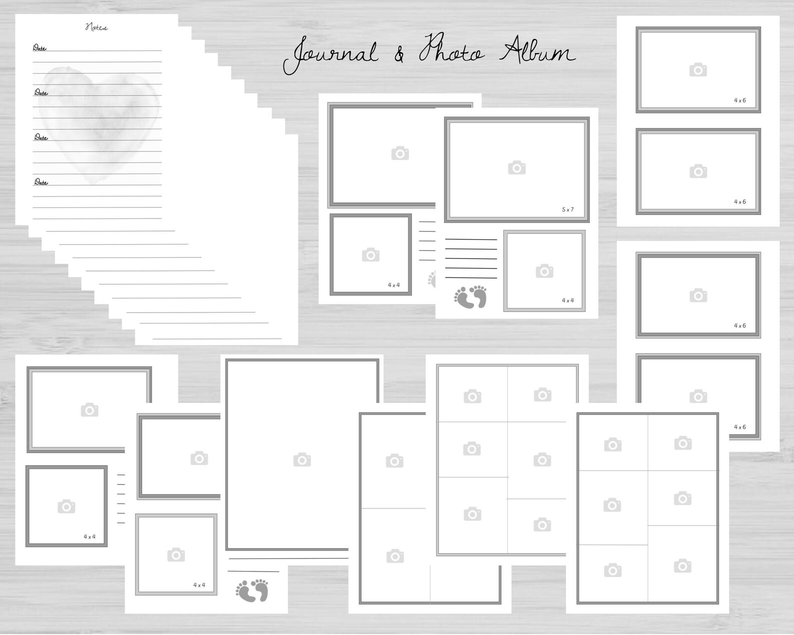 Printable Baby Memory Book Pages Black White Instant Download 87 Printable baby memory book pages black white instant download 87