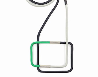 Linea 5 in 3 Colors - green, black gray Modern Neon Color Contemporary Geometric Statement Necklace Mid-Century Futuristic  FuturisNow