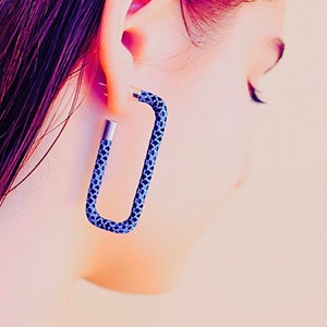 Geometric Paracord Earrings: Sterling Silver Studs, Modern Statement