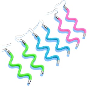 Zigzag Neon Earrings - All Colors - FuturisNow Geometric Contemporary Modern Minimalist Mid-Century Statement