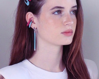 I Earrings fun simple line of color hanging to your ear / long earrings / minimalist style / linea best seller.