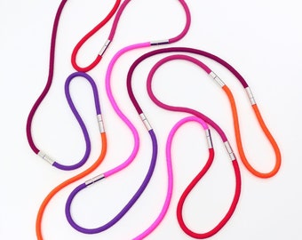 Linea 30 necklace / 9 colored extensions / Modern Neon Color Contemporary Geometric Statement Mid-Century Futuristic