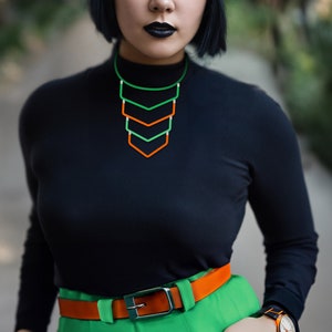 Chrysler Necklace Modern Contemporary Geometric Statement Necklace  Mid-Century Futuristic  FuturisNow