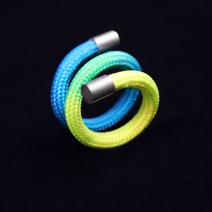 Twirl Ring, Resizable Ring, Rainbow Gradients Colors, Funky Style Ring, Bold Ring, Neon Color, Fluorescent Colors, Pick your Colors.