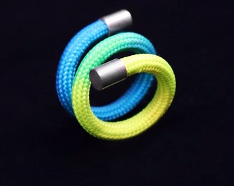 Twirl Ring, Resizable Ring, Rainbow Gradients Colors, Funky Style Ring, Bold Ring, Neon Color, Fluorescent Colors, Pick your Colors.