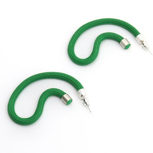 Petal Green Earrings by FuturisNow Geometric Contemporary Modern Minimalist Mid-Century Statement image 2