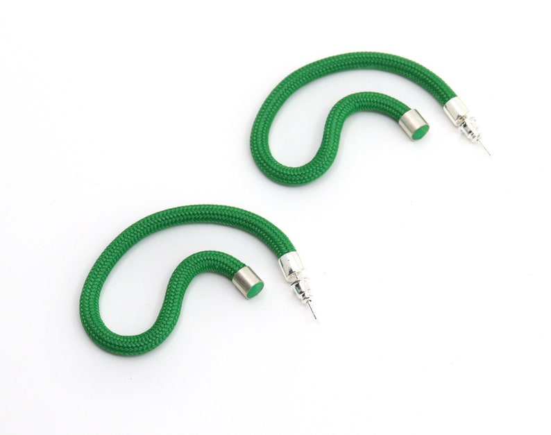 Petal Green Earrings by FuturisNow Geometric Contemporary Modern Minimalist Mid-Century Statement image 2