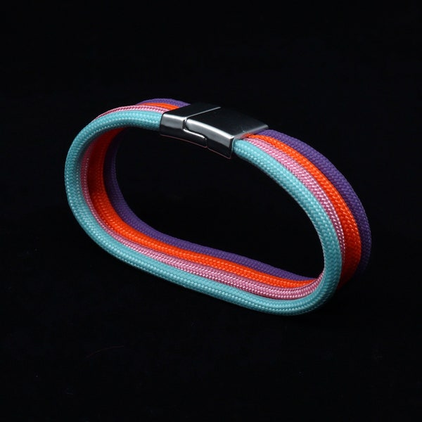 Custom Paracord Bracelet: Geometric Unisex Magnetic Clasp