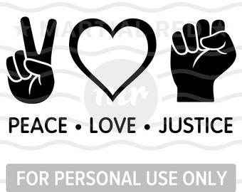 Download Peace Love Justice Etsy