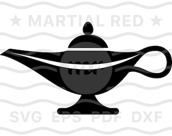 Lámpara mágica svg, genie svg, Aladdin svg, Arabian Nights svg, djinn svg, jinn svg, archivo de corte, diseño, dxf, clipart, vector, icono, eps, pdf, png