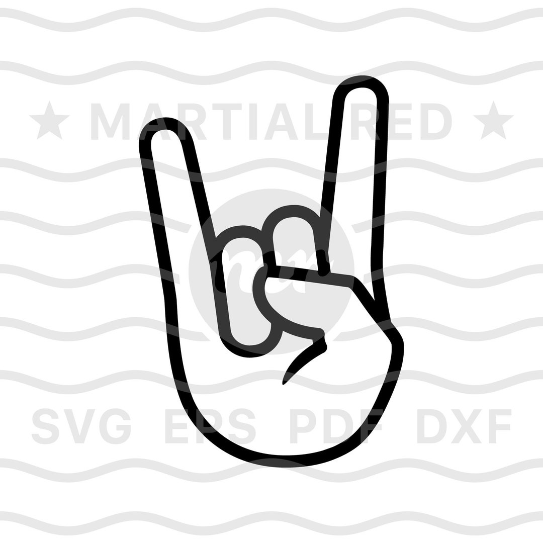 Rockin Svg, Sign of the Horns, Heavy Metal Svg, Hand Horns Svg, Rock On